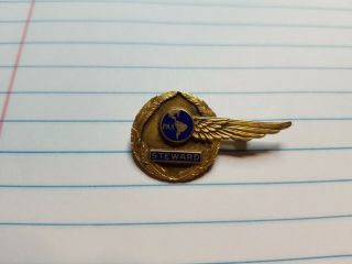 Vintage PAN AMERICAN AIRWAYS Steward Wing Pin Badge 1/10th 10K Gold 2