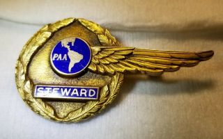 Vintage PAN AMERICAN AIRWAYS Steward Wing Pin Badge 1/10th 10K Gold 3