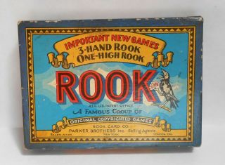 Antique Parker Brothers Game Of Rook 1931 W/ Box And Instruction Booklet