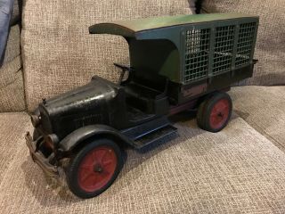 Vintage Buddy L Express Line Toy Truck Pressed Steel Deluxe