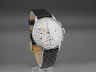 VINTAGE 40 ' S 50 ' S CARTIER CHRONOGRAPH WATCH RUNS BUT FOR REPAIR EXU IMPORT CODE 2