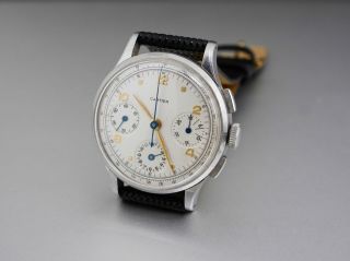 VINTAGE 40 ' S 50 ' S CARTIER CHRONOGRAPH WATCH RUNS BUT FOR REPAIR EXU IMPORT CODE 3