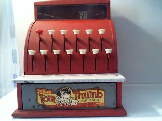 Vintage Tom Thumb Toy Metal Cash Register - Western Stamping Co.  Jackson Mi Usa