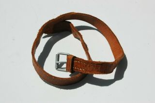 Wwii German Equipment Brown Leather Equipment Strap Maker Name And Dated 1938