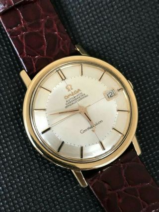 Omega automatic Constellation Pie Pan solid Gold 18k watch 2