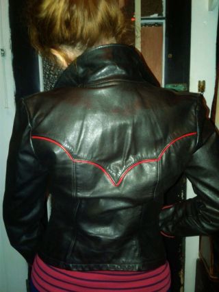 Oshwahkon Vintage Gothic Leather Jacket Near