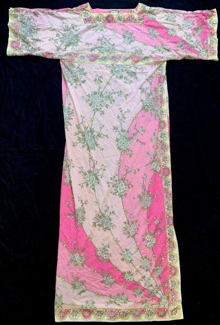Vintage Emilio Pucci For Formfit Rogers Pink Floral Print Nightgown Dress