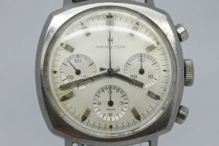 VINTAGE Hamilton Heuer Camaro ref.  7220 Mens Steel Chronograph Watch Valjoux 72 5