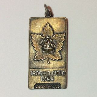 Rare Ww2 Canada 1944 Army Championships Sterling Silver Medal Track 1 Mile Md6