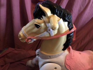 Vintage 1960s MARVELETTE the Mustang Ride - On Horse Toy Very Rare White 2