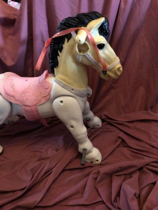 Vintage 1960s MARVELETTE the Mustang Ride - On Horse Toy Very Rare White 7