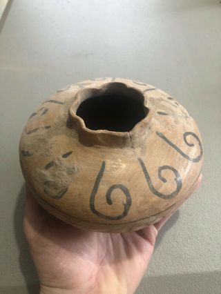 Mlc S2828 Old Pre Columbian Solid Pot Pottery Painted Design