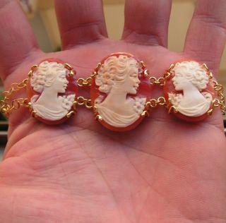 ANTIQUE STYLE CAMEO BRACELET WORKED HAND Vintage Artisan made in italy 11