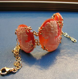 ANTIQUE STYLE CAMEO BRACELET WORKED HAND Vintage Artisan made in italy 5