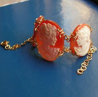 ANTIQUE STYLE CAMEO BRACELET WORKED HAND Vintage Artisan made in italy 6