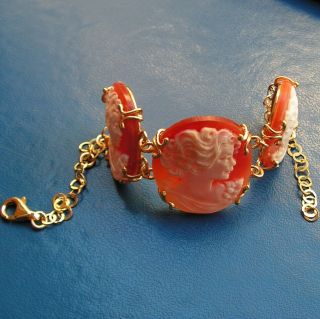 ANTIQUE STYLE CAMEO BRACELET WORKED HAND Vintage Artisan made in italy 7