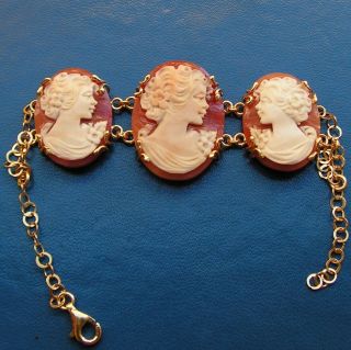 ANTIQUE STYLE CAMEO BRACELET WORKED HAND Vintage Artisan made in italy 8