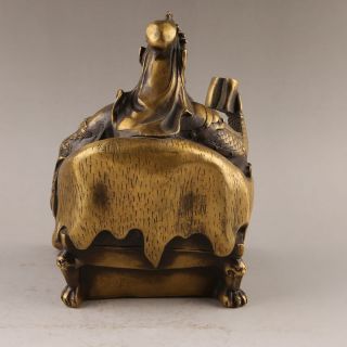 China antique brass hand made GUAN GONG GUAN YU read statue Decoration 4