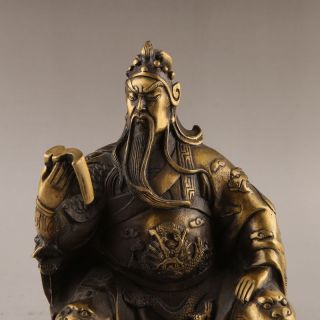 China antique brass hand made GUAN GONG GUAN YU read statue Decoration 5