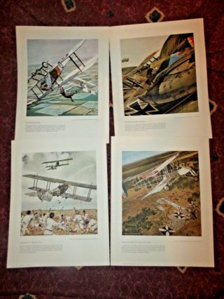 Set Of (20) Vintage 1959 - 62 Leach Airplane Prints 11x14 " Exc