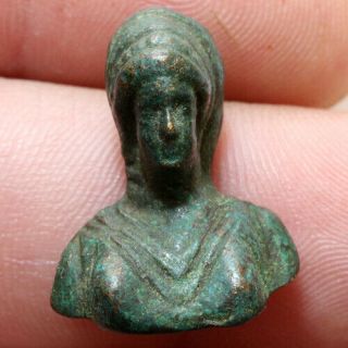 Museum Quality Roman Bronze Bust Ornament Ca 100 - 300 Ad