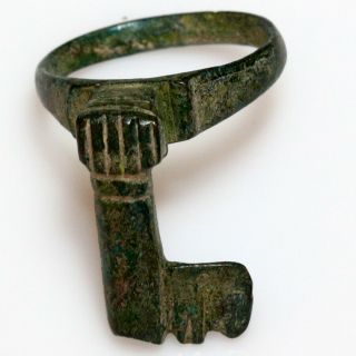 Museum Quality Late Roman Early Byzantine Ring Key Circa 400 - 500 Ad