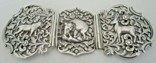 Indian Silver Belt Buckle,  Oomersee Mawjee & Sons,  Kutch,  Circa 1900