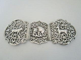 Indian Silver Belt Buckle,  Oomersee Mawjee & Sons,  Kutch,  Circa 1900 5