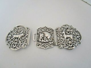 Indian Silver Belt Buckle,  Oomersee Mawjee & Sons,  Kutch,  Circa 1900 6