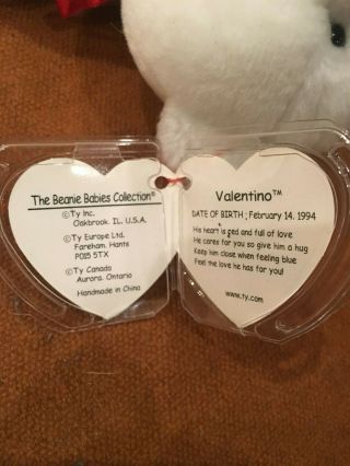 RARE VALENTINO beanie baby 1993 - 1994 valuable errors 5