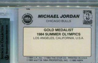 RARE 1984 1985 Star Michael Jordan Rookie card Gold Medalist 195 BGS 8.  5 NM - MT, 2