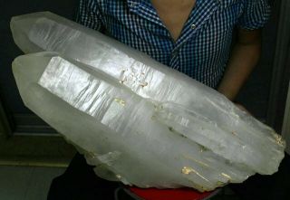 97.  90lb Huge Rare Clear Natural Lemurian Seed Crystal Point From Specimens
