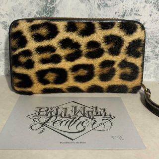 Bill Wall Leather Leopard Long Wallet Zip - Around Rare