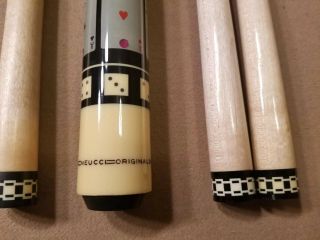 Vintage Meucci Custom Cue One Of A Kind Quad Aces With 8 Rubies