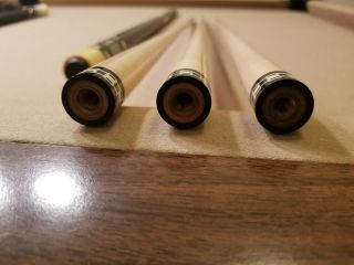 VINTAGE MEUCCI CUSTOM CUE ONE OF A KIND QUAD ACES WITH 8 RUBIES 5