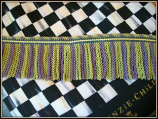 6 YARDS MACKENZIE CHILDS ULTRA RARE VINTAGE BULLION FRINGE TRIM GREEN PURPLE 6