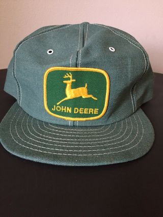 Vintage Green John Deere Snap Back Big Logo Hat Cap Trucker
