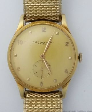 Vintage 18k Gold Audemars Piguet 18j Mens Running Wrist Watch