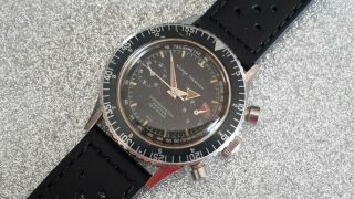 Nivada Grenchen Chronomaster Aviator Sea Diver Chronograph Valjoux 92 Vintage