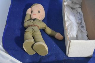 Rare Vintage Cloth World War Ii Wwii Us Soldier Defense Doll Us Military 11.  25 "