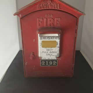 Vintage Gamewell Fire Alarm Box Station 2192 For Restoration With Key