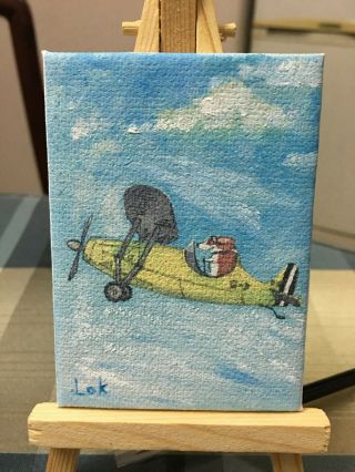 Aceo Hand painting Oil painting on canvas - Cartoon by Chi Lok 2