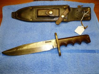 Randall Knife Model 14 Attack Knife Rare Filled Hole Brown Micarta