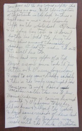 WWII letter,  Brother of a TUSKEGEE AIRMAN AFRICAN AMERICAN,  Philadelphia 4