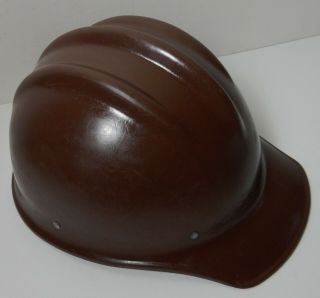 Vintage Brown Fiberglass Bullard 502 Hard Hat Ironworker
