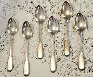 Russian 84 Silver Spoons Marked Khlebnikov Antique Vintage Set Of 6