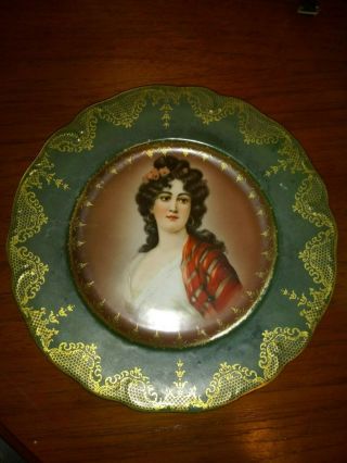 C.  1890 R.  S.  Prussia,  " Madame Lebrun I " Portrait 10in Plate Utra Rare Marked
