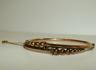 Unusual,  Antique Victorian Etruscan 9 Ct Gold Bangle