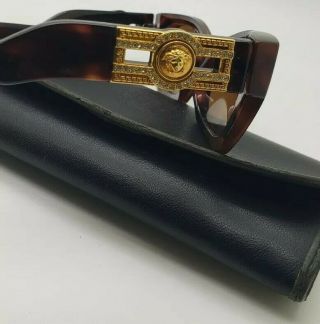 Vintage Gianni Versace 477h Brown Sunglasses With Medusa & Stones Exclusive Pair