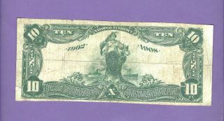Very Rarely Seen $10 First Nat.  Bank of Hamilton Montana Date Back with Stock 2